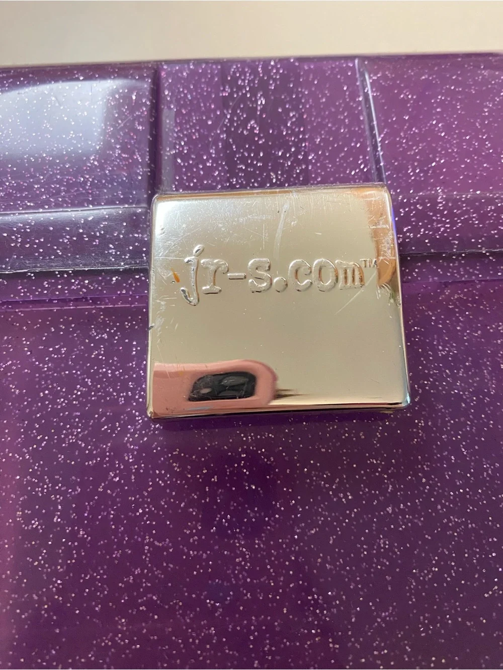Purple Glitter Portable Storage Box with Handle